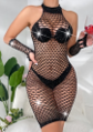 Studded Fishnet Dress